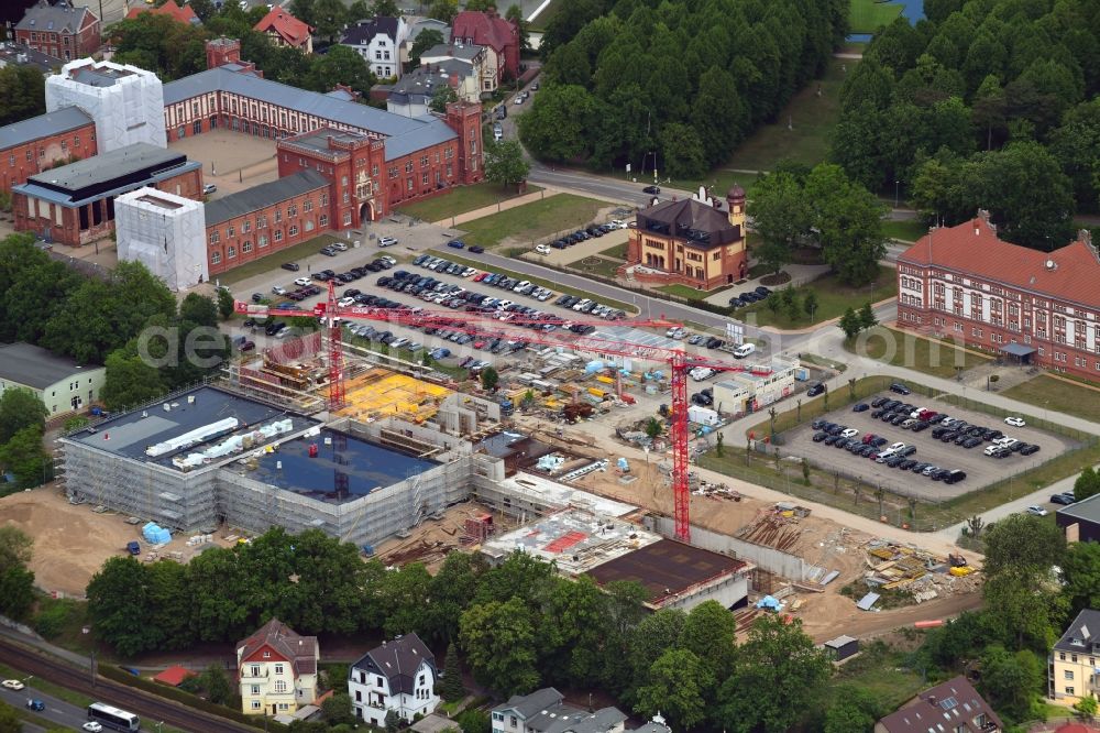 Aerial photograph Schwerin - Construction site for the construction of depots and workshops in Schwerin in Mecklenburg-Vorpommern, Germany