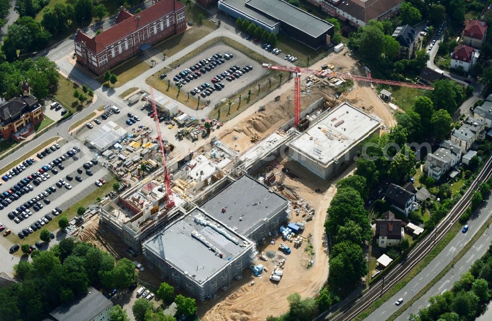 Schwerin from the bird's eye view: Construction site for the construction of depots and workshops in Schwerin in Mecklenburg-Vorpommern, Germany