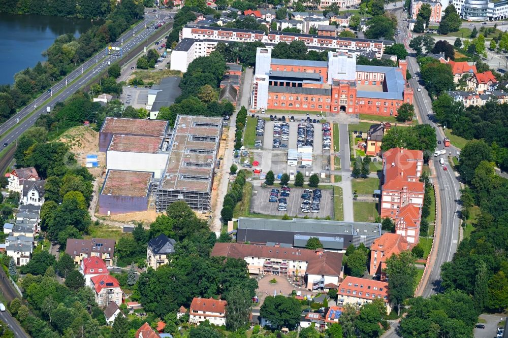 Aerial image Schwerin - Construction site for the construction of depots and workshops in Schwerin in Mecklenburg-Vorpommern, Germany