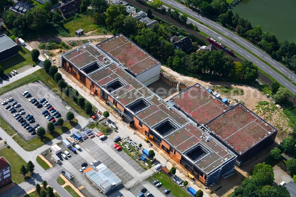 Aerial image Schwerin - Construction site for the construction of depots and workshops in Schwerin in Mecklenburg-Vorpommern, Germany