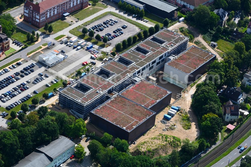 Aerial photograph Schwerin - Construction site for the construction of depots and workshops in Schwerin in Mecklenburg-Vorpommern, Germany