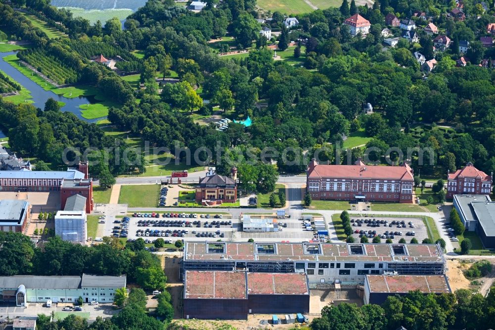 Aerial image Schwerin - Construction site for the construction of depots and workshops in Schwerin in Mecklenburg-Vorpommern, Germany