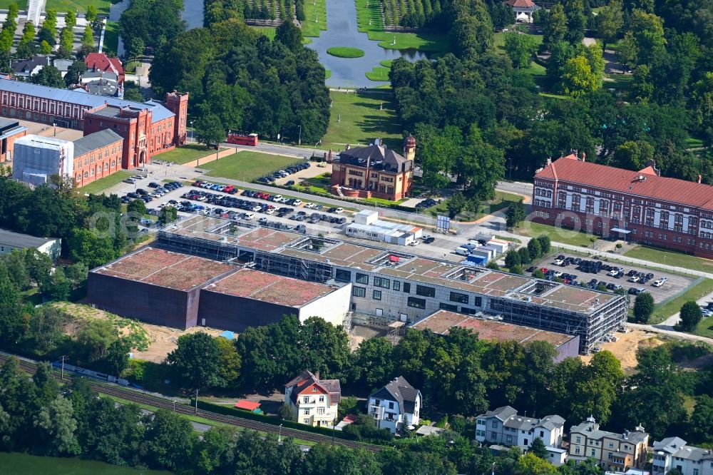 Schwerin from the bird's eye view: Construction site for the construction of depots and workshops in Schwerin in Mecklenburg-Vorpommern, Germany