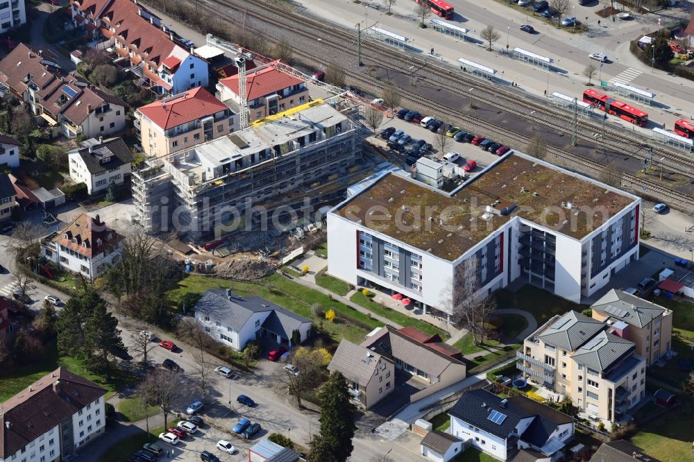 Aerial image Schopfheim - Construction site of the new buildings Dietrich Bonhoeffer House of the ESW, Evangelisches Sozialwerk Wiesental at the nursing home Georg-Reinhardt-Haus in Schopfheim in the state Baden-Wurttemberg, Germany