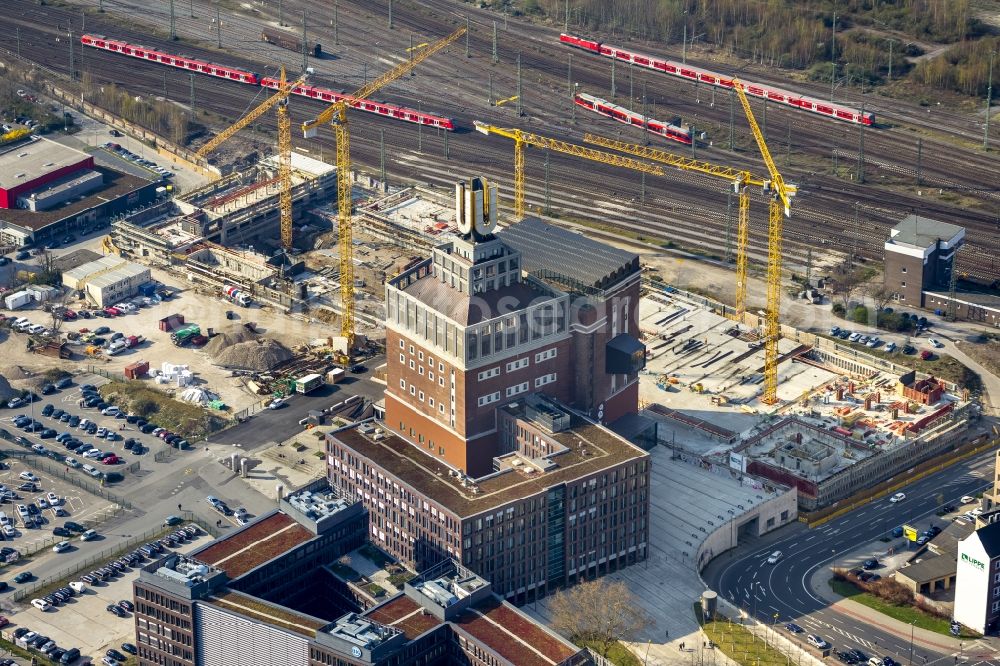 Dortmund from the bird's eye view: View Construction site for the new building at the Dortmunder U in Dortmund in North Rhine-Westphalia