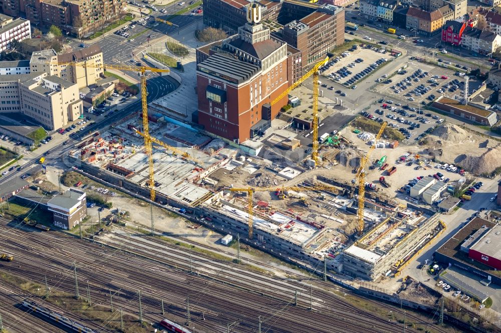 Aerial image Dortmund - View Construction site for the new building at the Dortmunder U in Dortmund in North Rhine-Westphalia