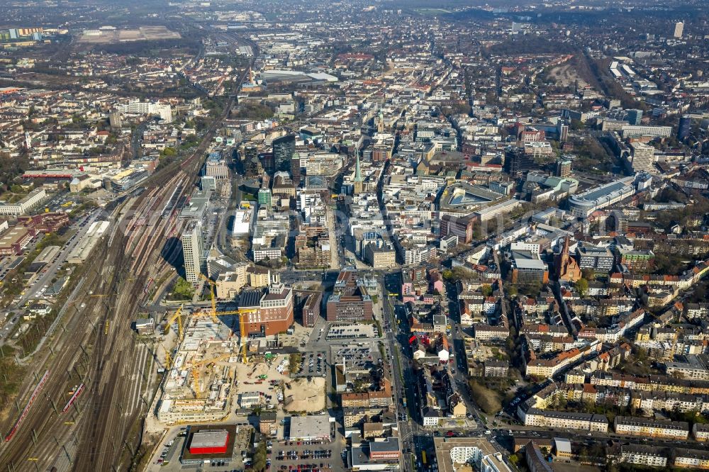 Aerial photograph Dortmund - View Construction site for the new building at the Dortmunder U in Dortmund in North Rhine-Westphalia