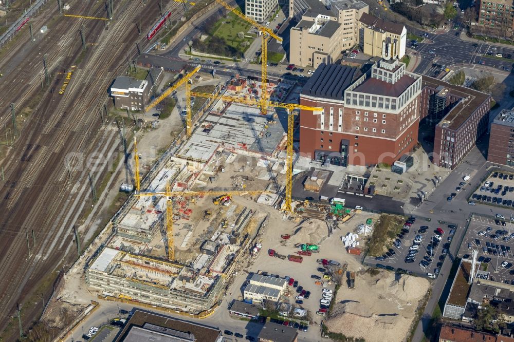 Dortmund from above - View Construction site for the new building at the Dortmunder U in Dortmund in North Rhine-Westphalia