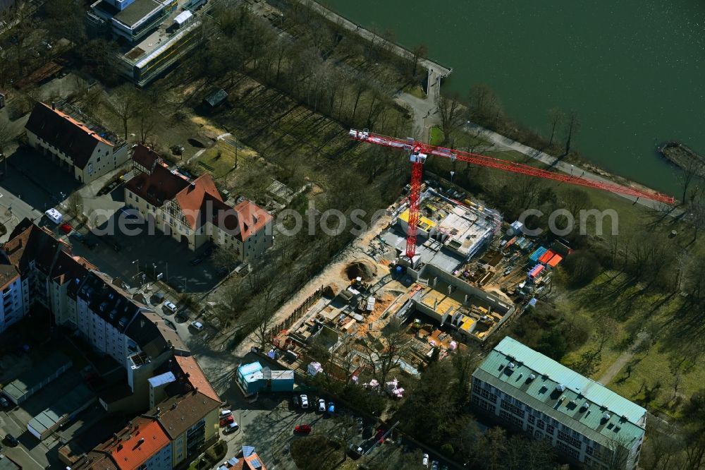 Aerial photograph Nürnberg - Construction site for the multi-family residential building in of Veilhofstrasse in the district Veilhof in Nuremberg in the state Bavaria, Germany