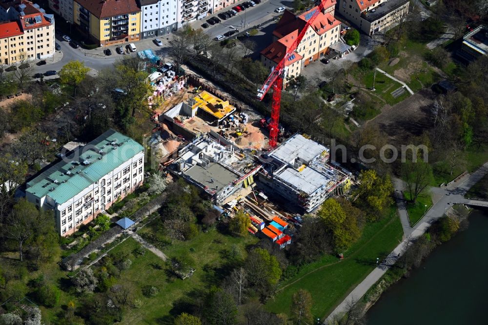 Aerial image Nürnberg - Construction site for the multi-family residential building in of Veilhofstrasse in the district Veilhof in Nuremberg in the state Bavaria, Germany