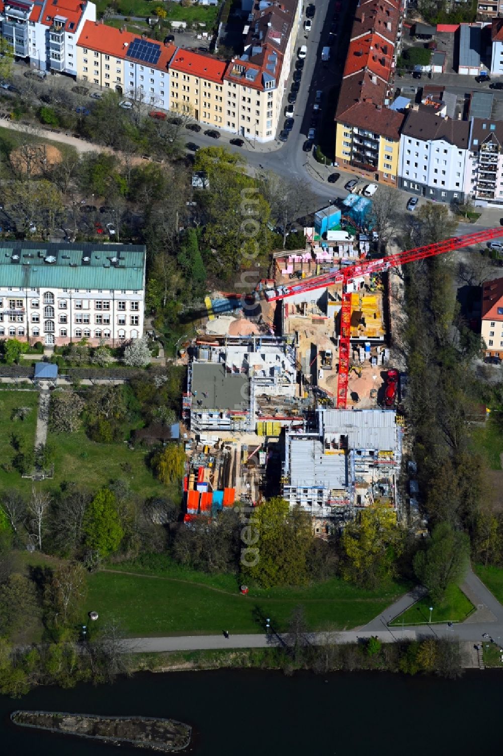 Aerial photograph Nürnberg - Construction site for the multi-family residential building in of Veilhofstrasse in the district Veilhof in Nuremberg in the state Bavaria, Germany