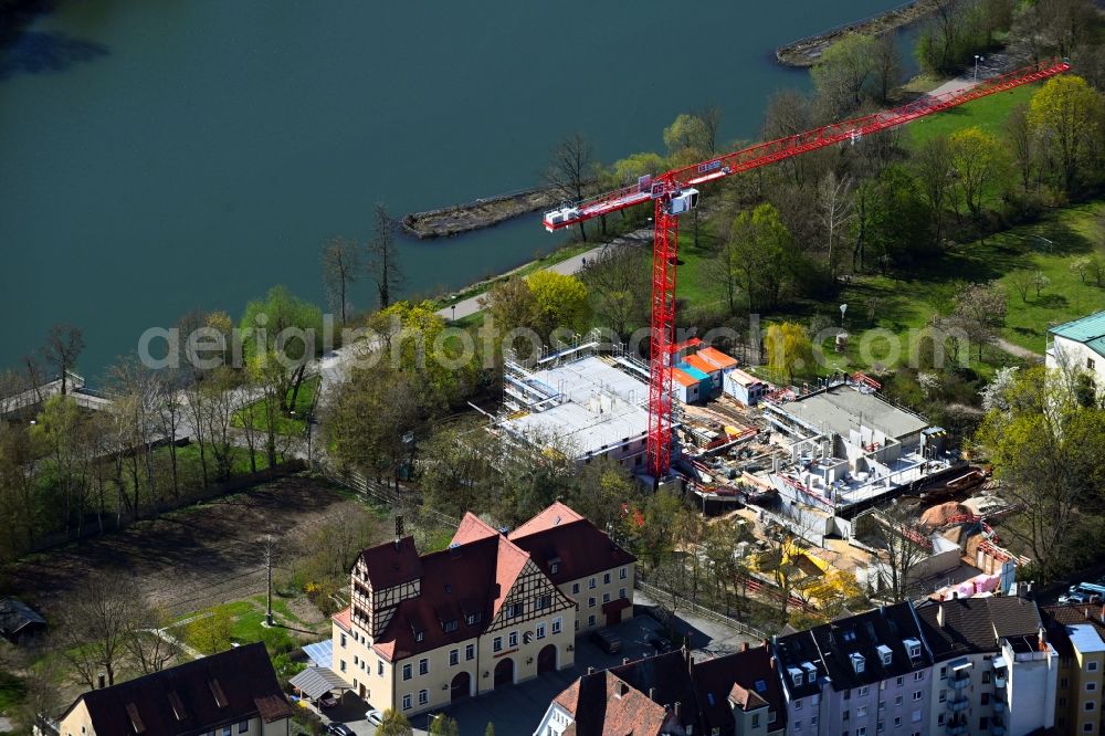 Nürnberg from the bird's eye view: Construction site for the multi-family residential building in of Veilhofstrasse in the district Veilhof in Nuremberg in the state Bavaria, Germany