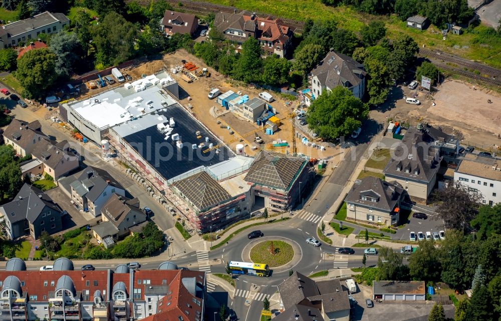 Witten from above - Construction site of a new EDEKA supermarket and business building in Gerber quarters on Gerberstrasse in the Herbede part of Witten in the state of North Rhine-Westphalia