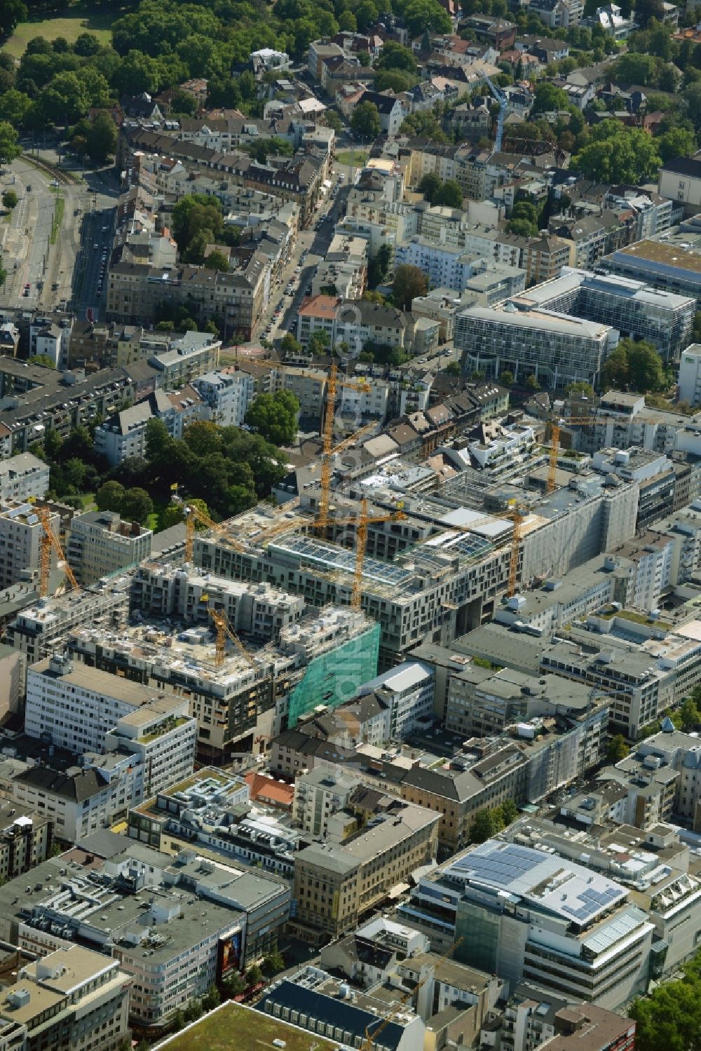 Aerial photograph Mannheim - Construction site for the new building the shopping center and town quarters Q 6 Q 7 on the future Muenzplatz in Mannheim in the state Baden-Wuerttemberg