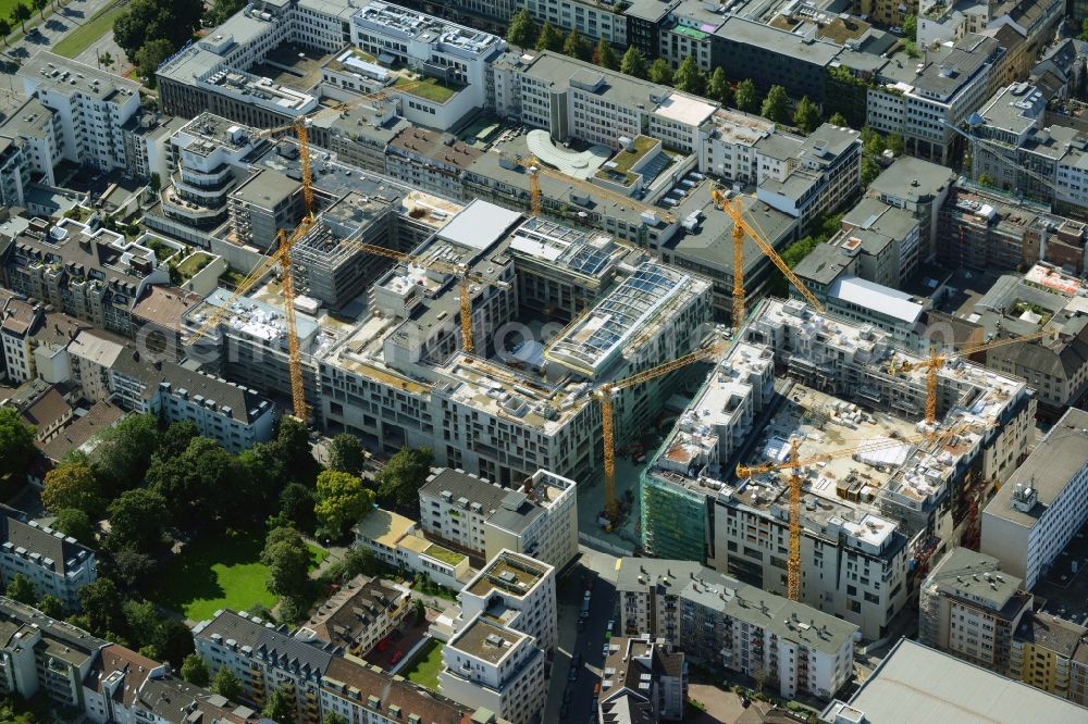 Aerial photograph Mannheim - Construction site for the new building the shopping center and town quarters Q 6 Q 7 on the future Muenzplatz in Mannheim in the state Baden-Wuerttemberg