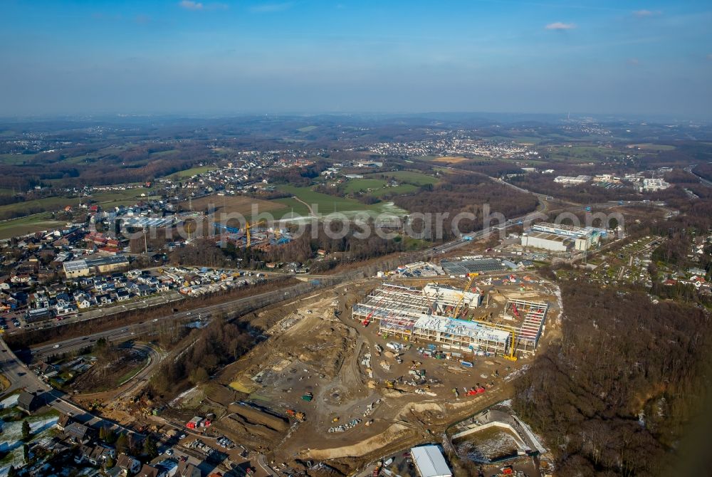 Wuppertal from the bird's eye view: Construction of the building store - furniture market IKEA in Wuppertal in the state North Rhine-Westphalia