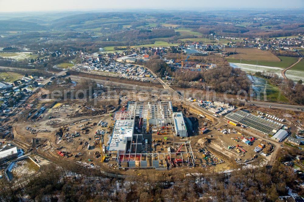 Wuppertal from the bird's eye view: Construction of the building store - furniture market IKEA in Wuppertal in the state North Rhine-Westphalia