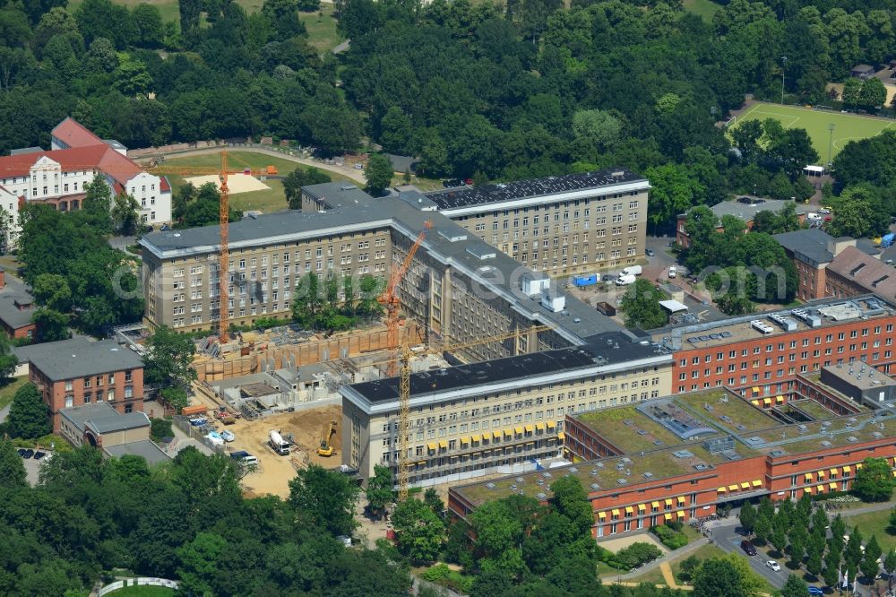 Aerial image Berlin Friedrichshain - Construction site of Hospital Vivantes clinical centre in Friedrichshain in Berlin