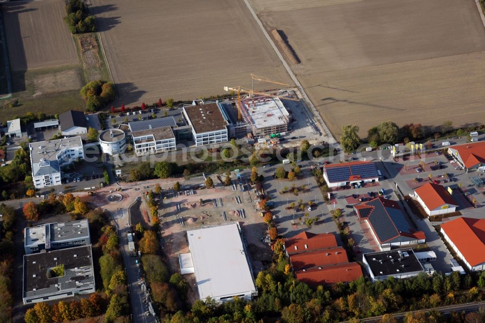Aerial photograph Bodenheim - Construction site for the new building of iC Haus Germany in Bodenheim in the state Rhineland-Palatinate, Germany