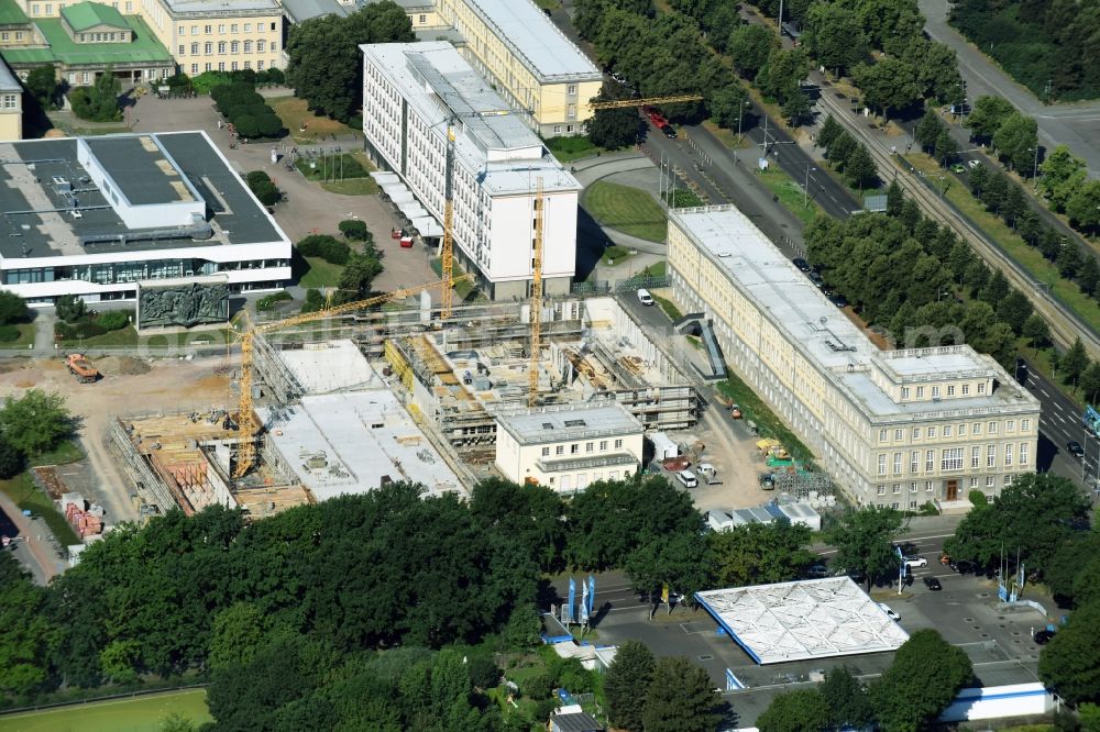 Aerial image Leipzig - Construction site for the new building university campus Marschnerstrasse in Leipzig in the state Saxony