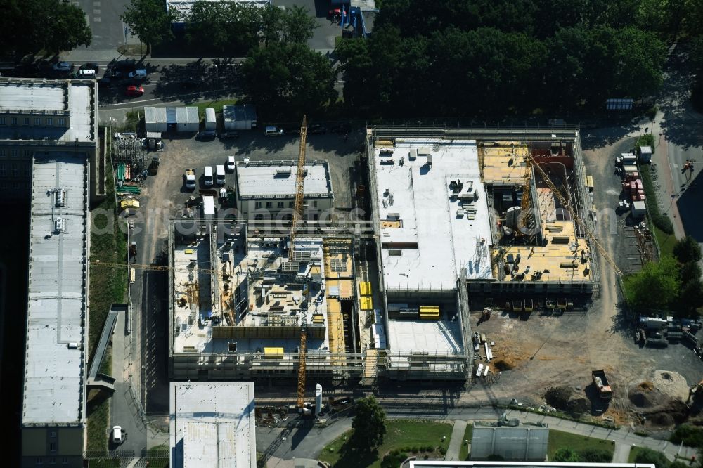 Aerial image Leipzig - Construction site for the new building university campus Marschnerstrasse in Leipzig in the state Saxony