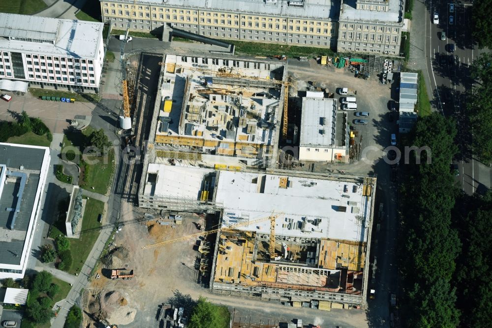 Aerial image Leipzig - Construction site for the new building university campus Marschnerstrasse in Leipzig in the state Saxony