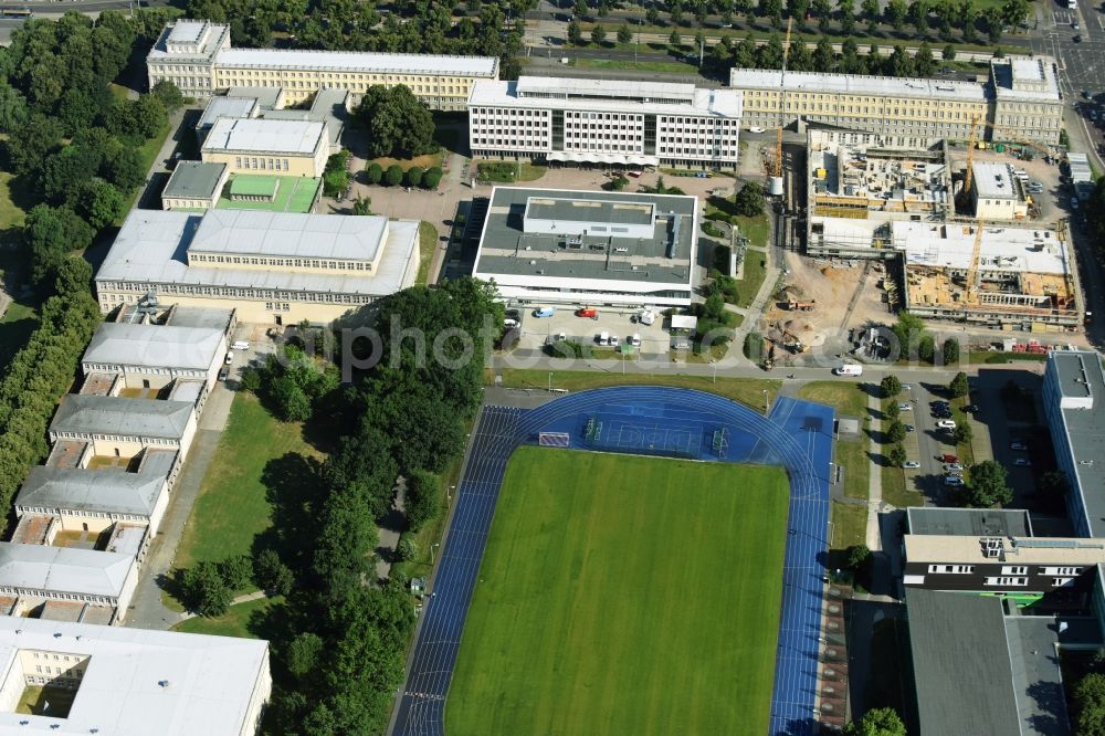 Aerial photograph Leipzig - Construction site for the new building university campus Marschnerstrasse in Leipzig in the state Saxony