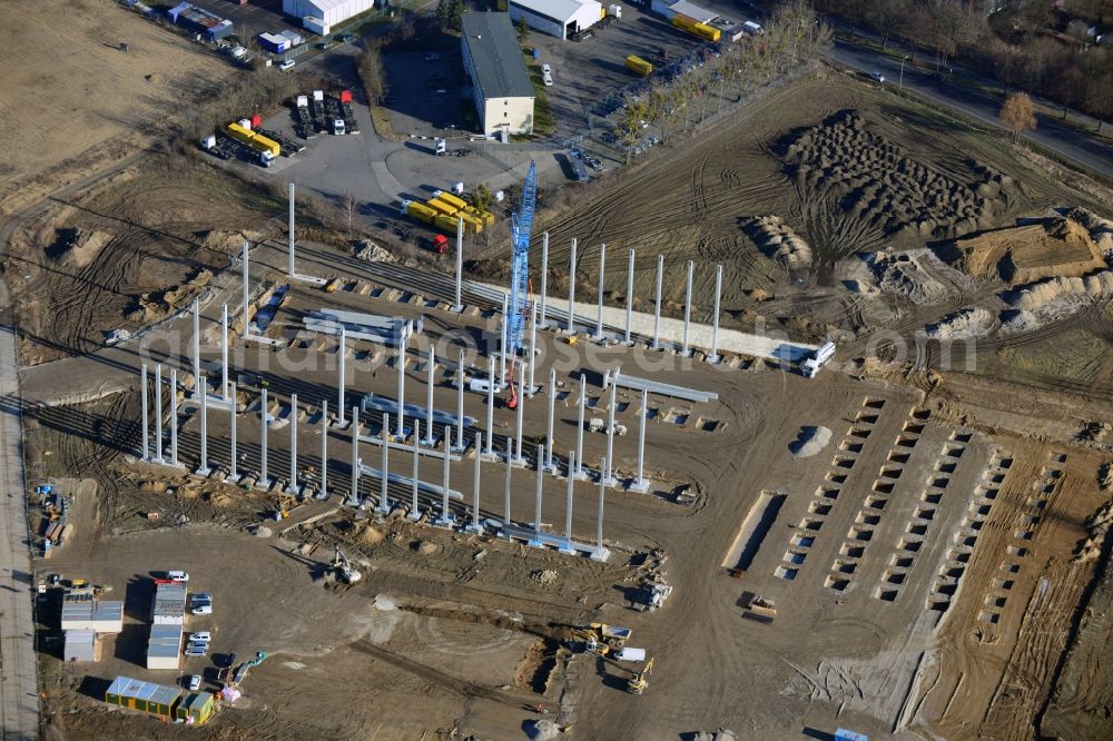 Aerial image Hoppegarten - View of the new construction of the Europazentrale Clinton in Hoppegarten in the state of Brandenburg