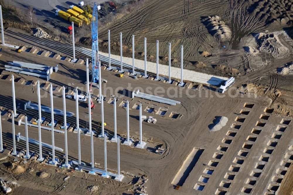 Hoppegarten from above - View of the new construction of the Europazentrale Clinton in Hoppegarten in the state of Brandenburg