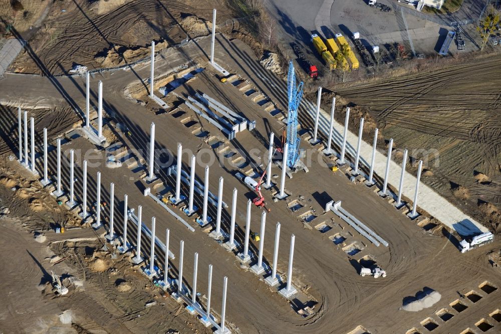 Aerial image Hoppegarten - View of the new construction of the Europazentrale Clinton in Hoppegarten in the state of Brandenburg