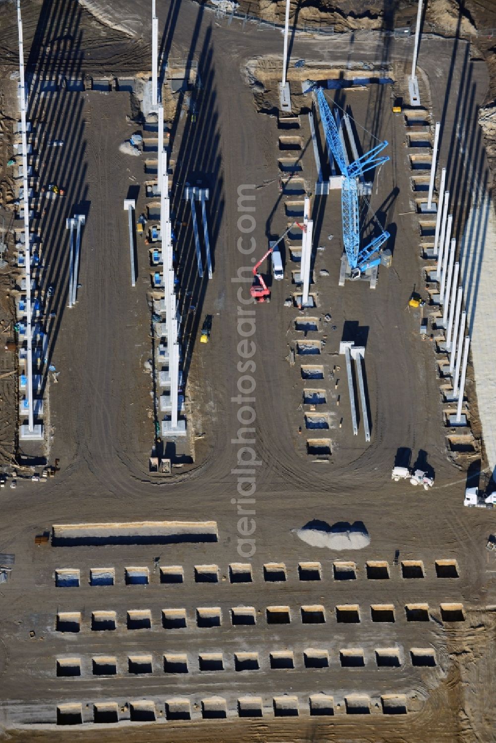 Hoppegarten from above - View of the new construction of the Europazentrale Clinton in Hoppegarten in the state of Brandenburg