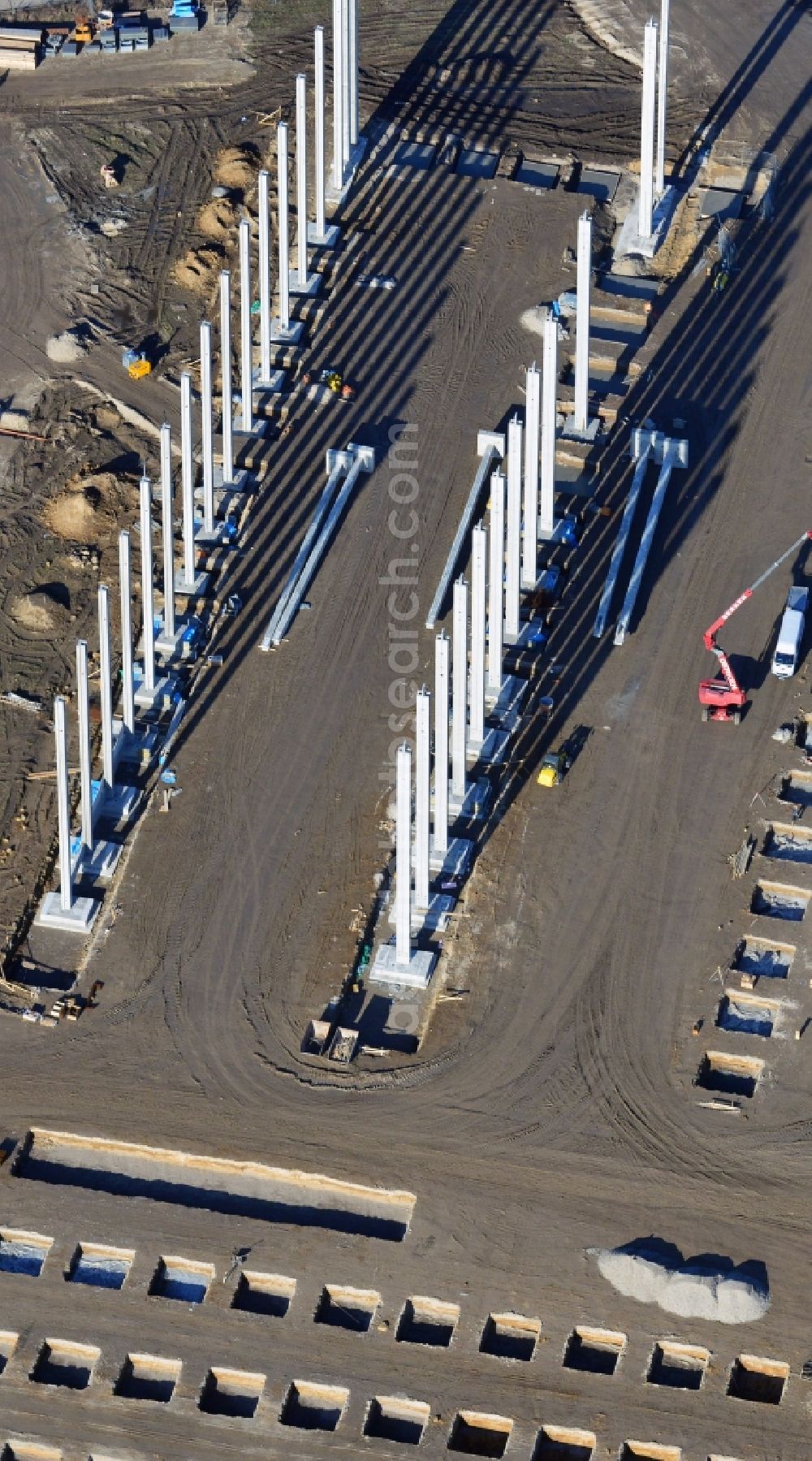 Aerial image Hoppegarten - View of the new construction of the Europazentrale Clinton in Hoppegarten in the state of Brandenburg