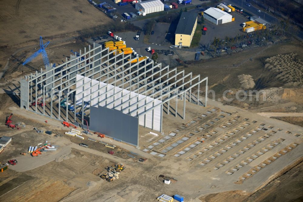 Aerial image Hoppegarten - View of the new construction of the Europazentrale Clinton in Hoppegarten in the state of Brandenburg