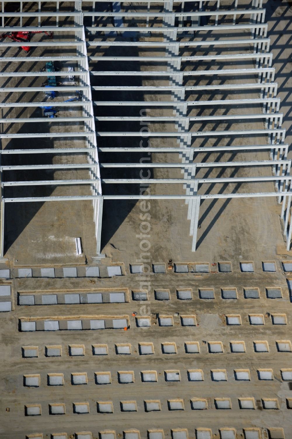 Hoppegarten from above - View of the new construction of the Europazentrale Clinton in Hoppegarten in the state of Brandenburg