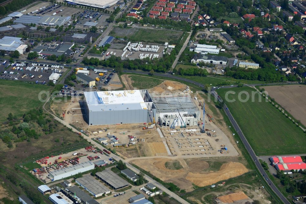 Hoppegarten from above - View of the new construction of the Europazentrale Clinton in Hoppegarten in the state of Brandenburg