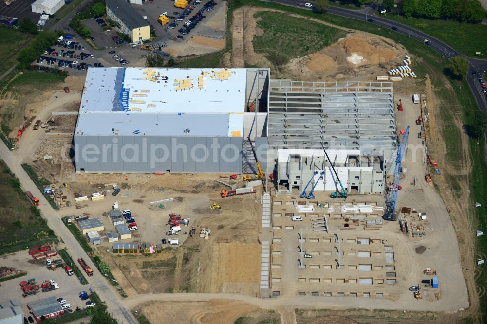 Aerial image Hoppegarten - View of the new construction of the Europazentrale Clinton in Hoppegarten in the state of Brandenburg