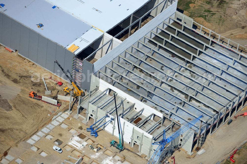 Hoppegarten from above - View of the new construction of the Europazentrale Clinton in Hoppegarten in the state of Brandenburg