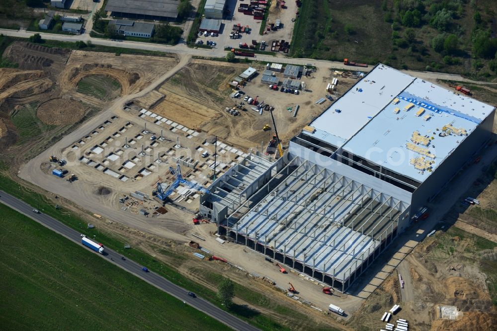 Hoppegarten from above - View of the new construction of the Europazentrale Clinton in Hoppegarten in the state of Brandenburg