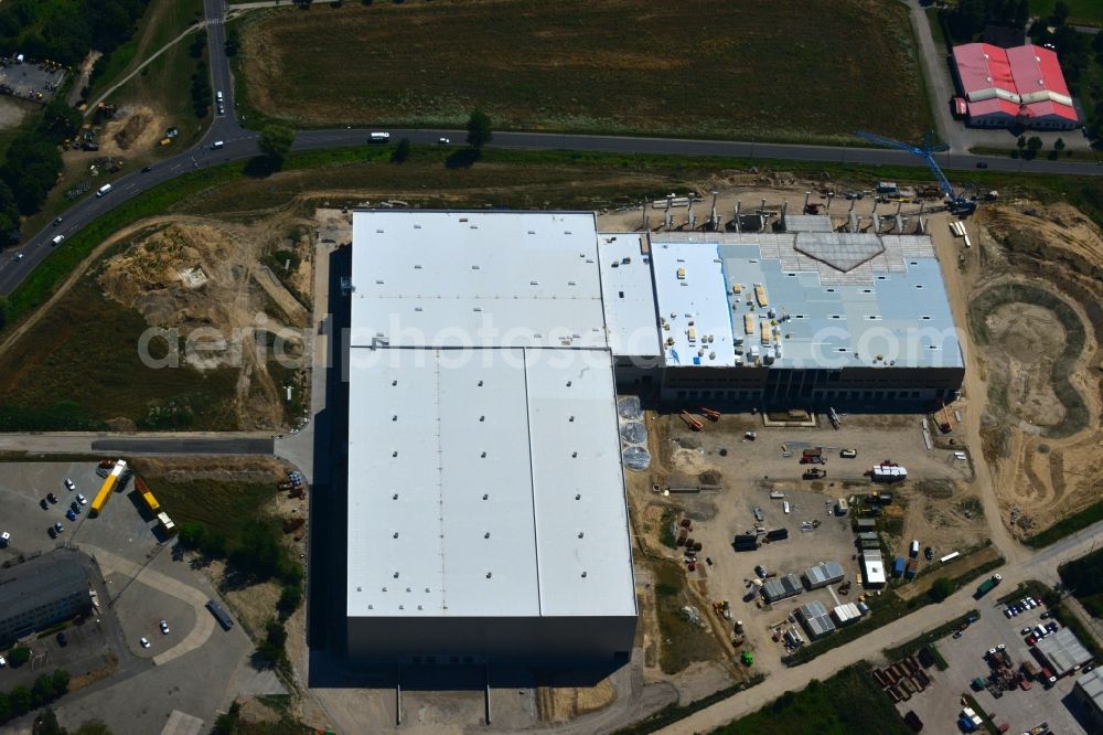 Hoppegarten from above - View of the new construction of the Europazentrale Clinton in Hoppegarten in the state of Brandenburg