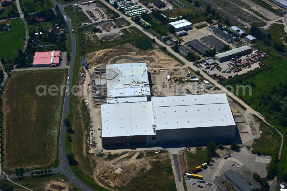 Hoppegarten from above - View of the new construction of the Europazentrale Clinton in Hoppegarten in the state of Brandenburg