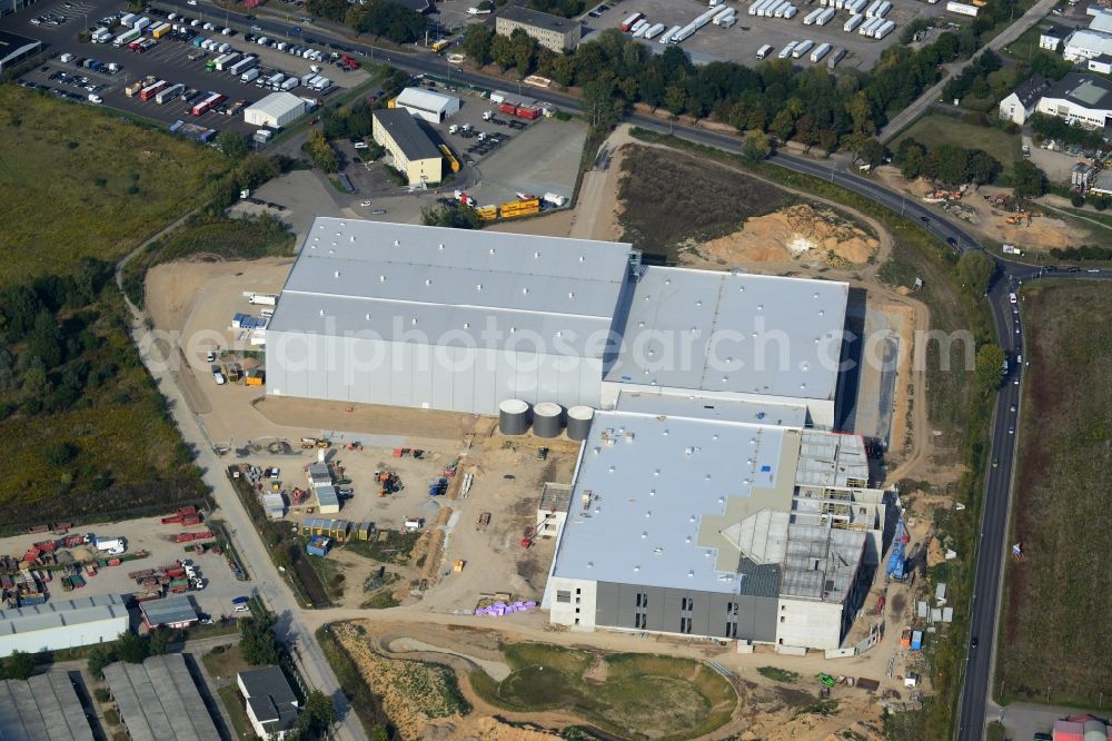 Hoppegarten from above - View of the new construction of the Europazentrale Clinton in Hoppegarten in the state of Brandenburg