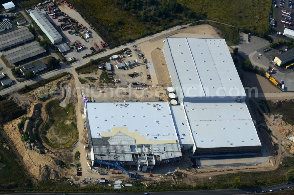 Hoppegarten from above - View of the new construction of the Europazentrale Clinton in Hoppegarten in the state of Brandenburg