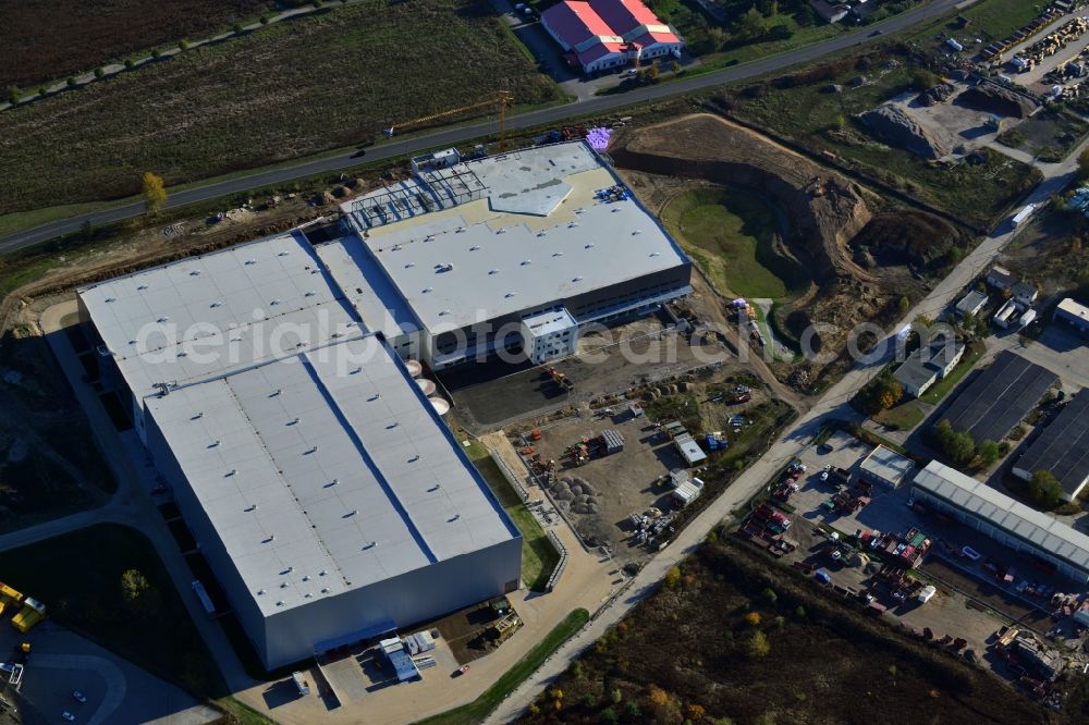 Hoppegarten from above - View of the new construction of the Europazentrale Clinton in Hoppegarten in the state of Brandenburg