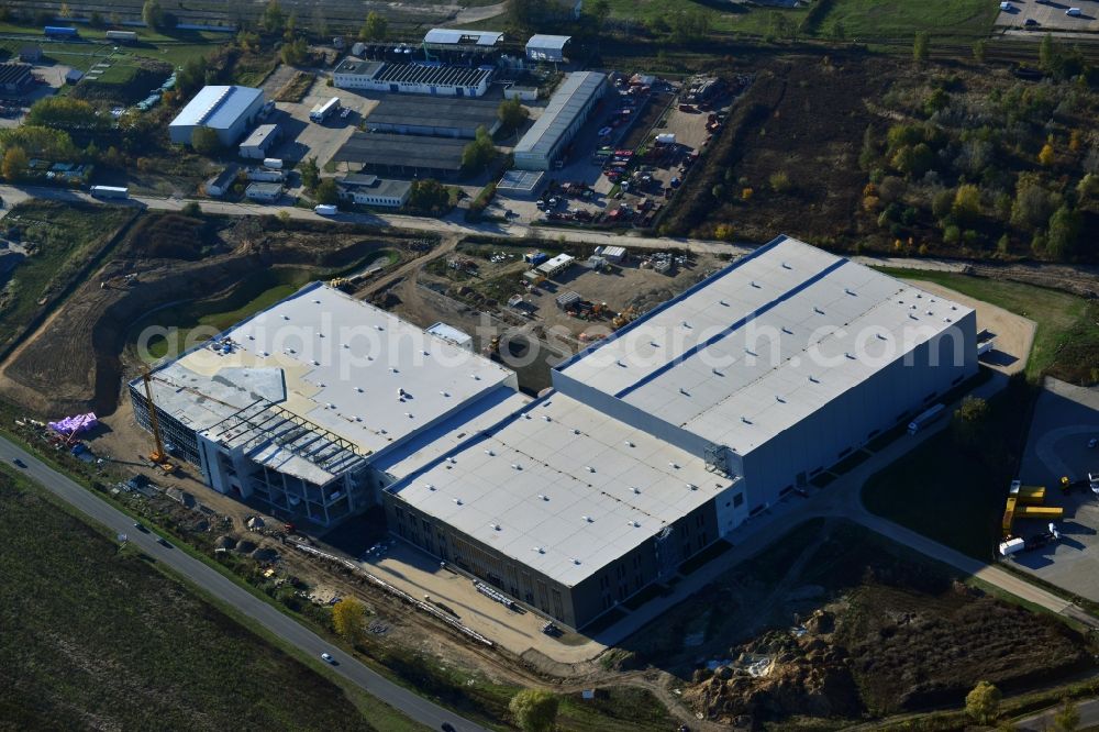 Aerial image Hoppegarten - View of the new construction of the Europazentrale Clinton in Hoppegarten in the state of Brandenburg