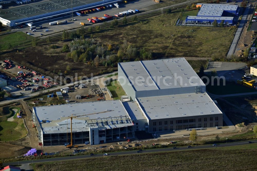 Hoppegarten from above - View of the new construction of the Europazentrale Clinton in Hoppegarten in the state of Brandenburg