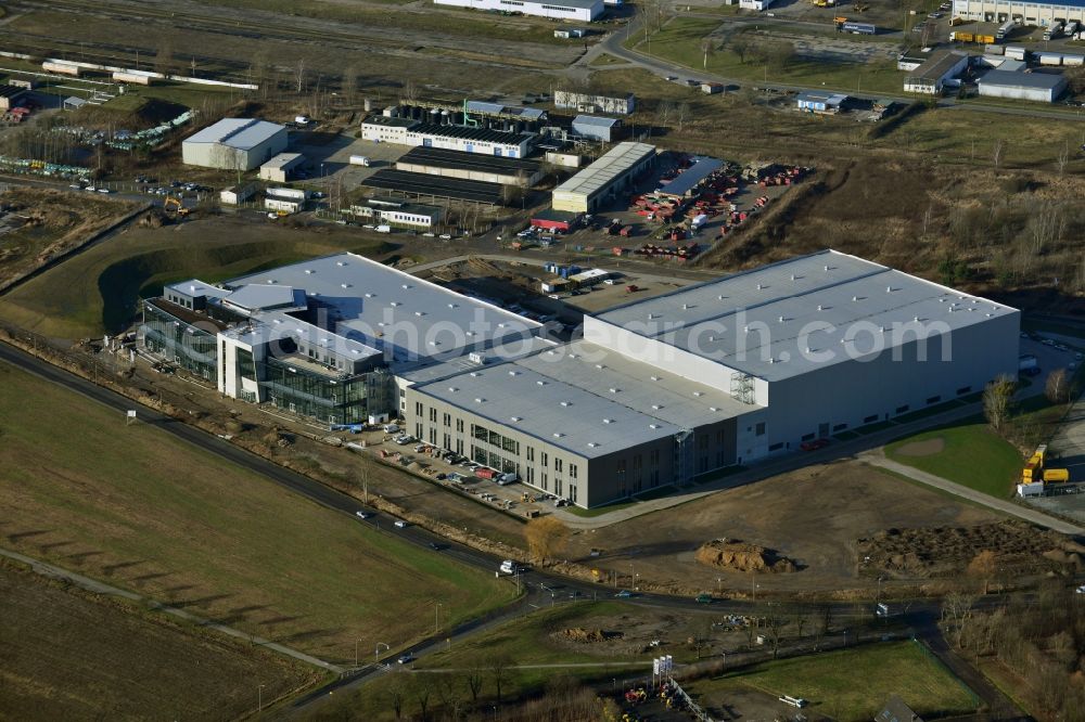 Aerial photograph Hoppegarten - View of the new construction of the Europazentrale Clinton in Hoppegarten in the state of Brandenburg