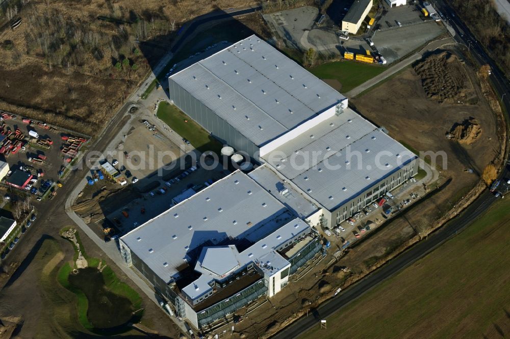 Aerial image Hoppegarten - View of the new construction of the Europazentrale Clinton in Hoppegarten in the state of Brandenburg