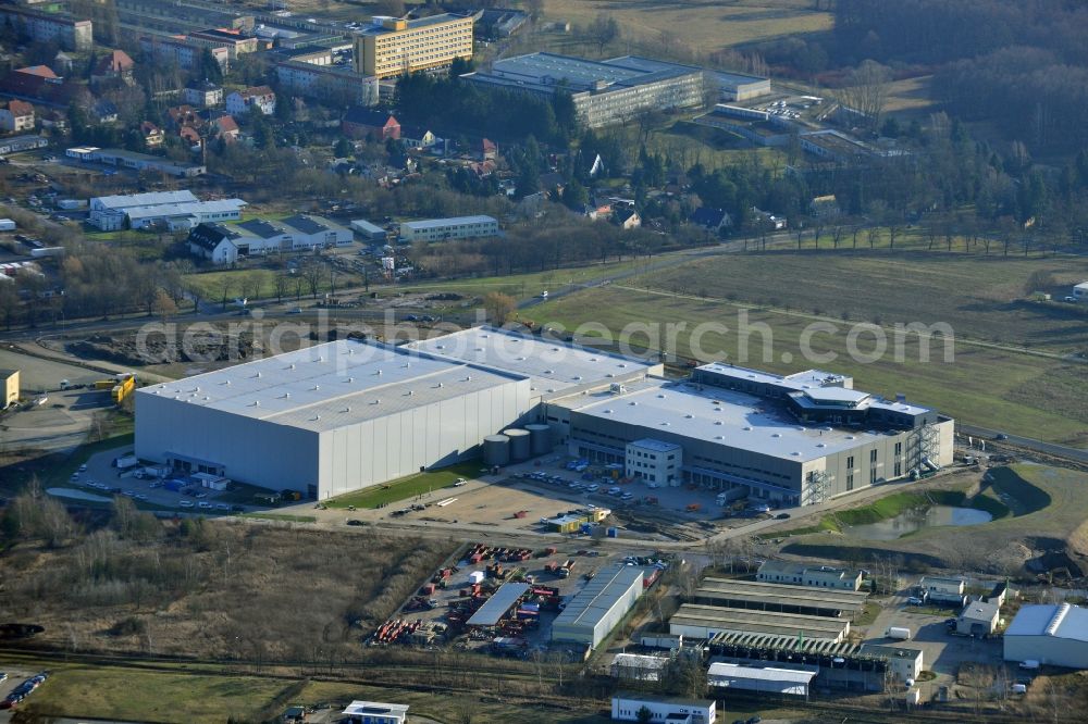 Hoppegarten from above - View of the new construction of the Europazentrale Clinton in Hoppegarten in the state of Brandenburg