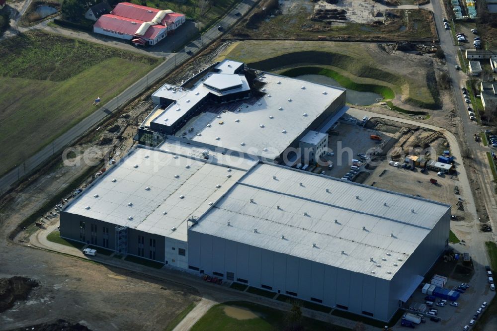 Hoppegarten from above - View of the new construction of the Europazentrale Clinton in Hoppegarten in the state of Brandenburg