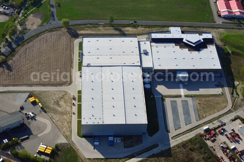 Aerial image Hoppegarten - View of the new construction of the Europazentrale Clinton in Hoppegarten in the state of Brandenburg